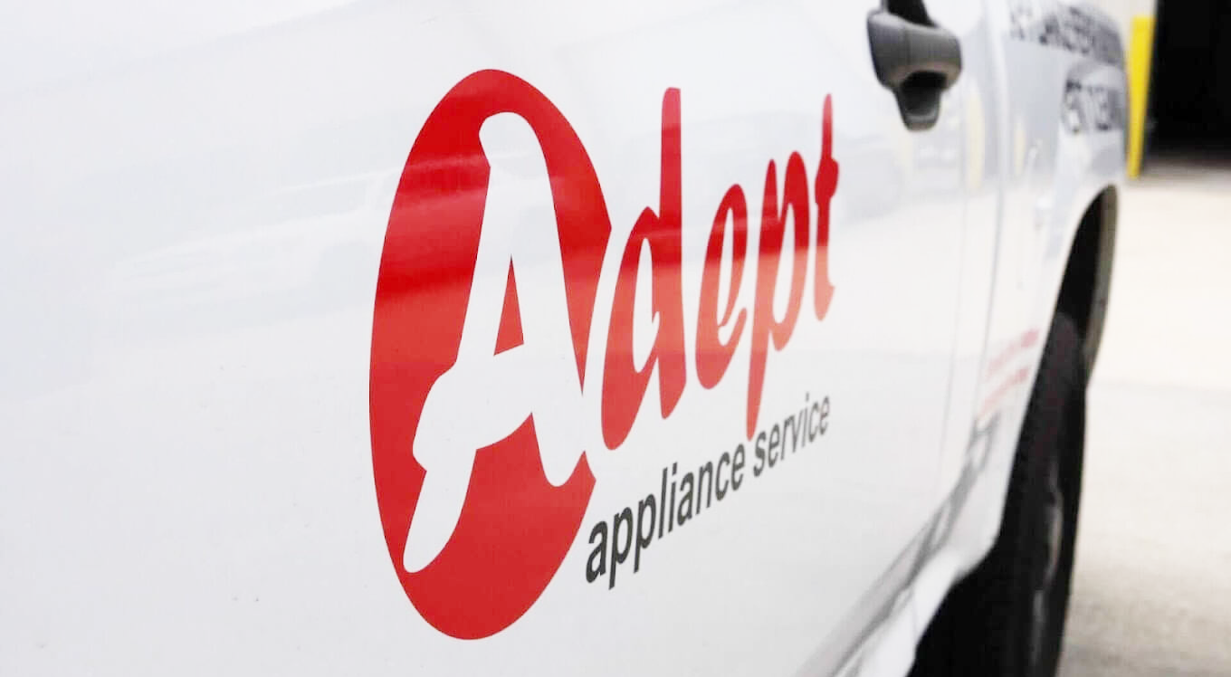 Work van logo of Adept Appliance Service, LLC