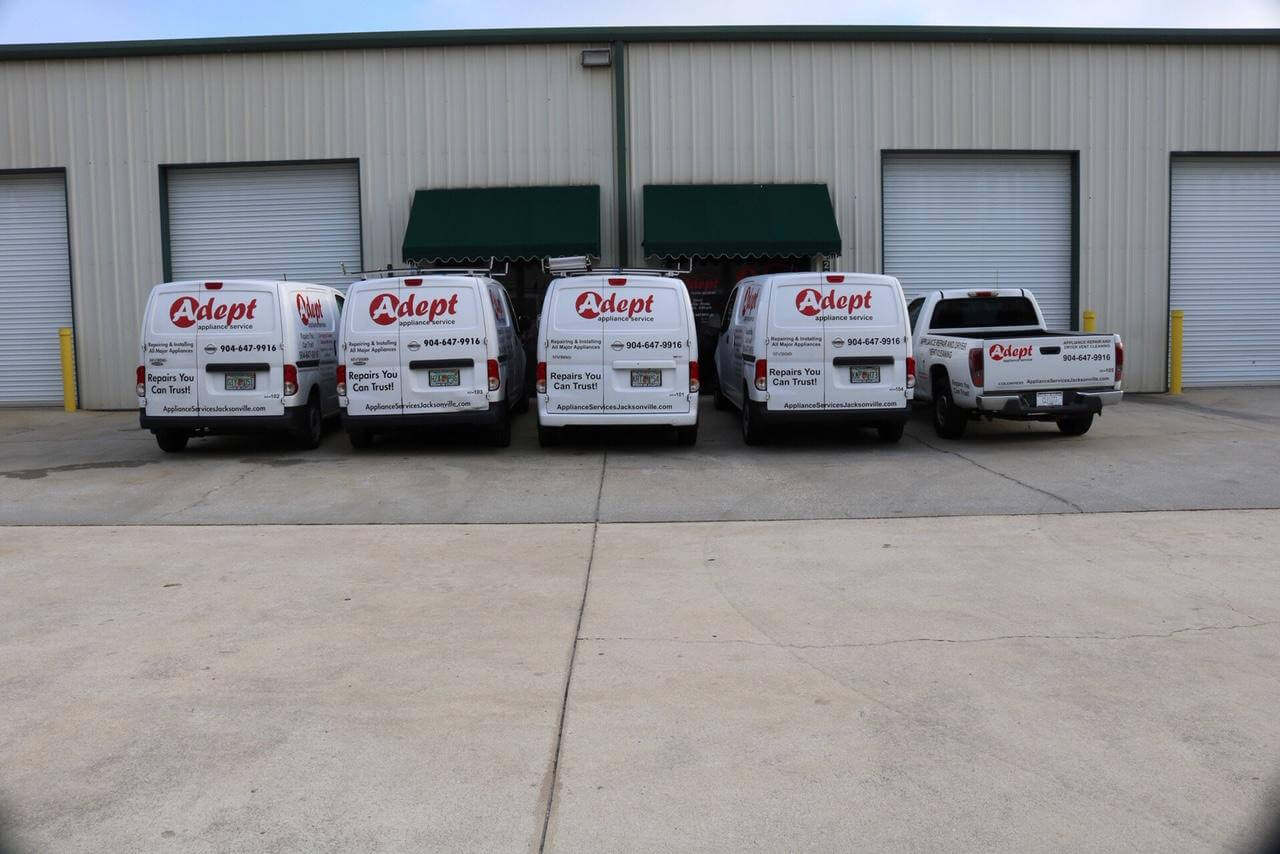 Adept Appliance Service, LLC White work vans & truck